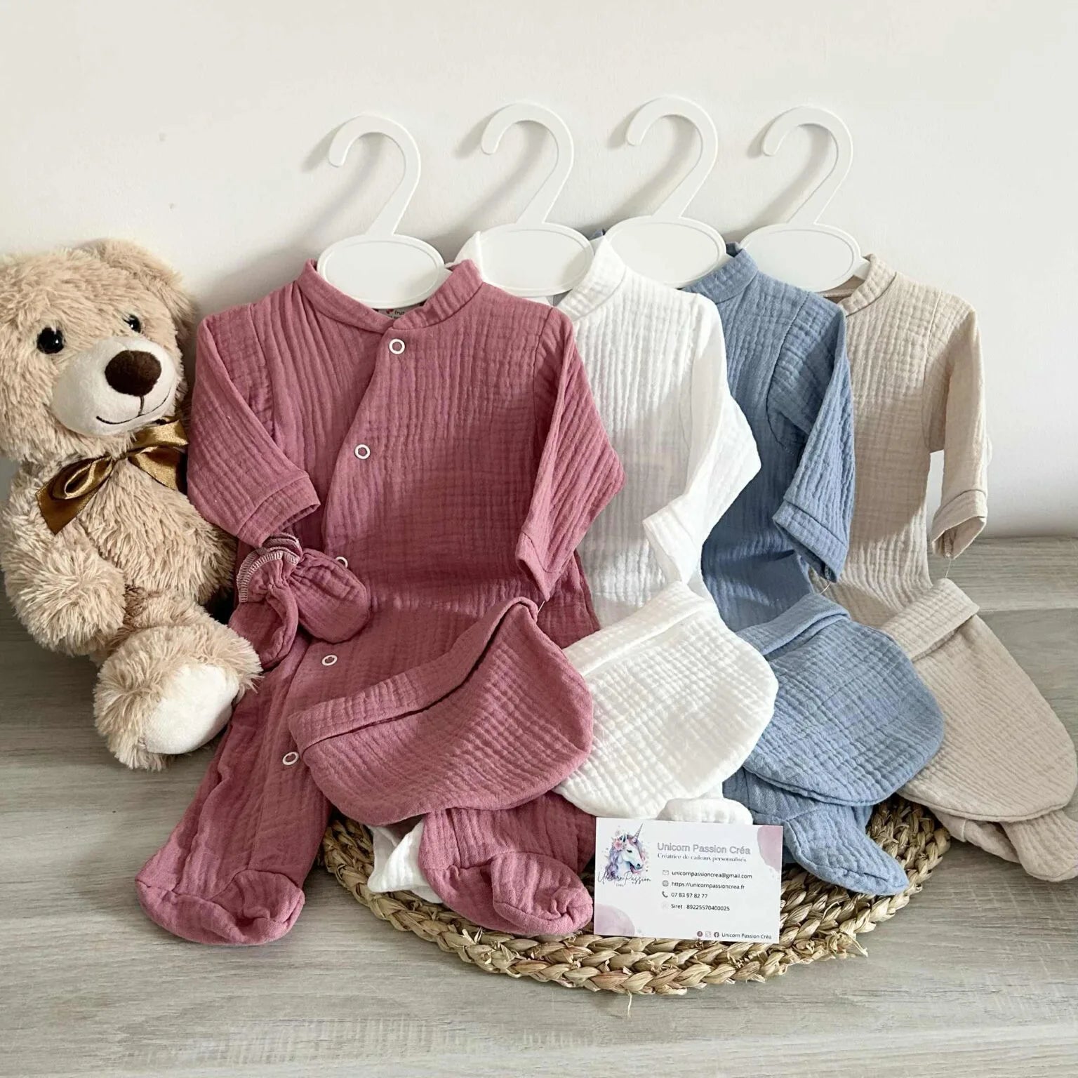 Tenue Gaze de Coton 3pcs Personnalisée